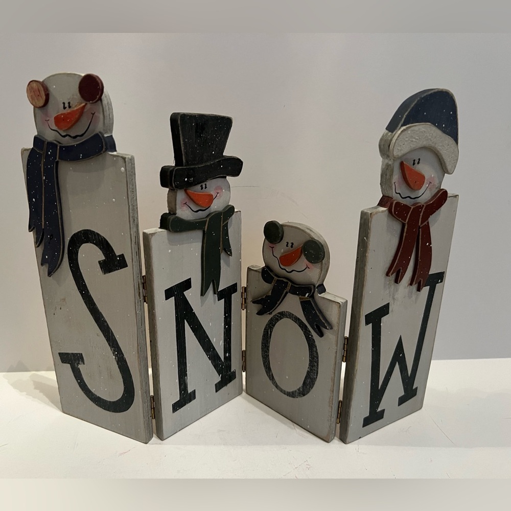 Christmas “Snow”Man Wood Panel Decoration